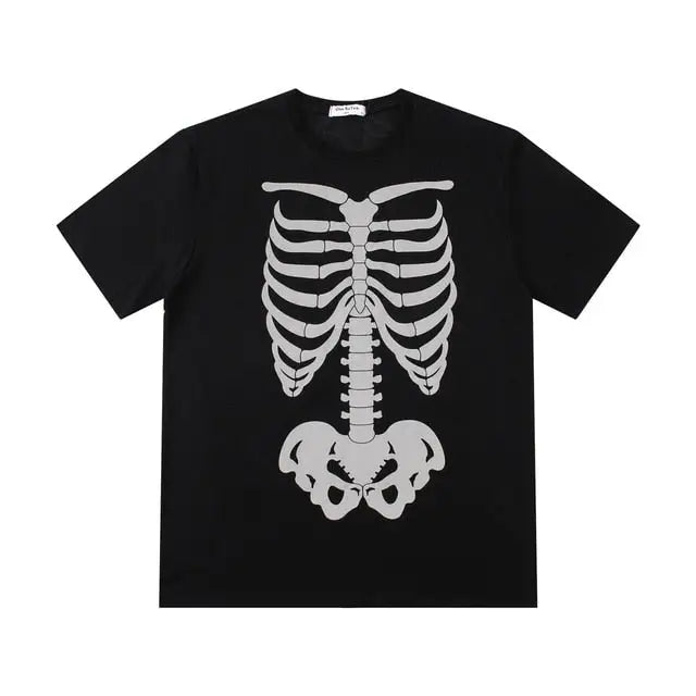 Skeleton Bone Glow Print T-Shirt