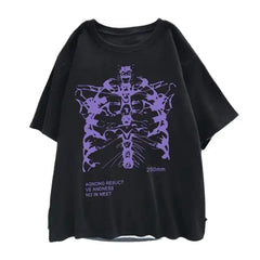 Skeleton Chest Grunge Aesthetic T-shirt - T-shirts