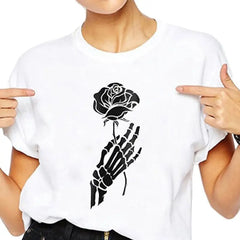 Skeleton Dance Gothic Style T-Shirt - Rose / S
