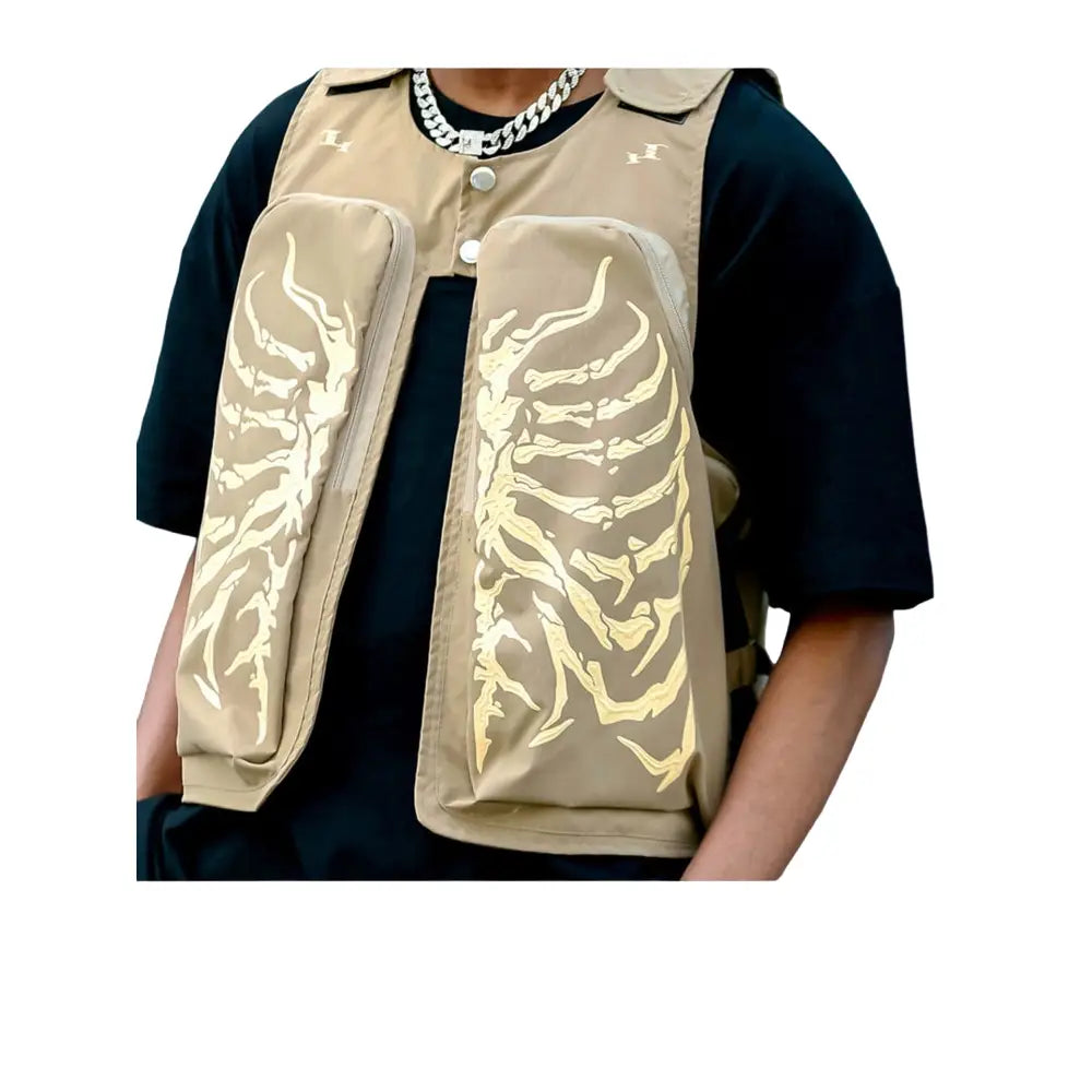 Skeleton Graphic Print Vest