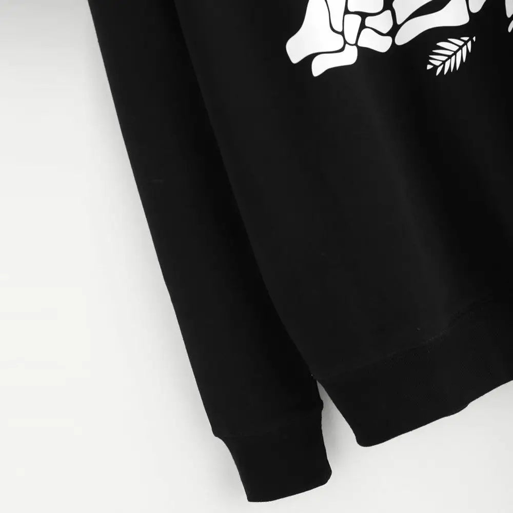 Skeleton Hand and Rose Dark Sweatshirt