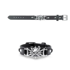 Skeleton Skull Star Eye Punk Belt Buckle Bracelet