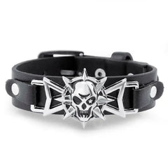 Skeleton Skull Star Eye Punk Belt Buckle Bracelet