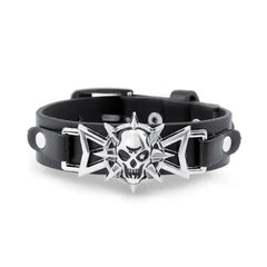 Skeleton Skull Star Eye Punk Belt Buckle Bracelet