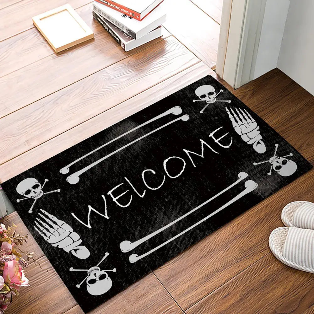 Skeleton Skull Welcome Door Entrance Rug