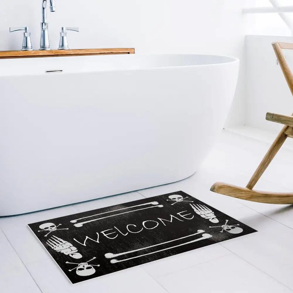 Skeleton Skull Welcome Door Entrance Rug