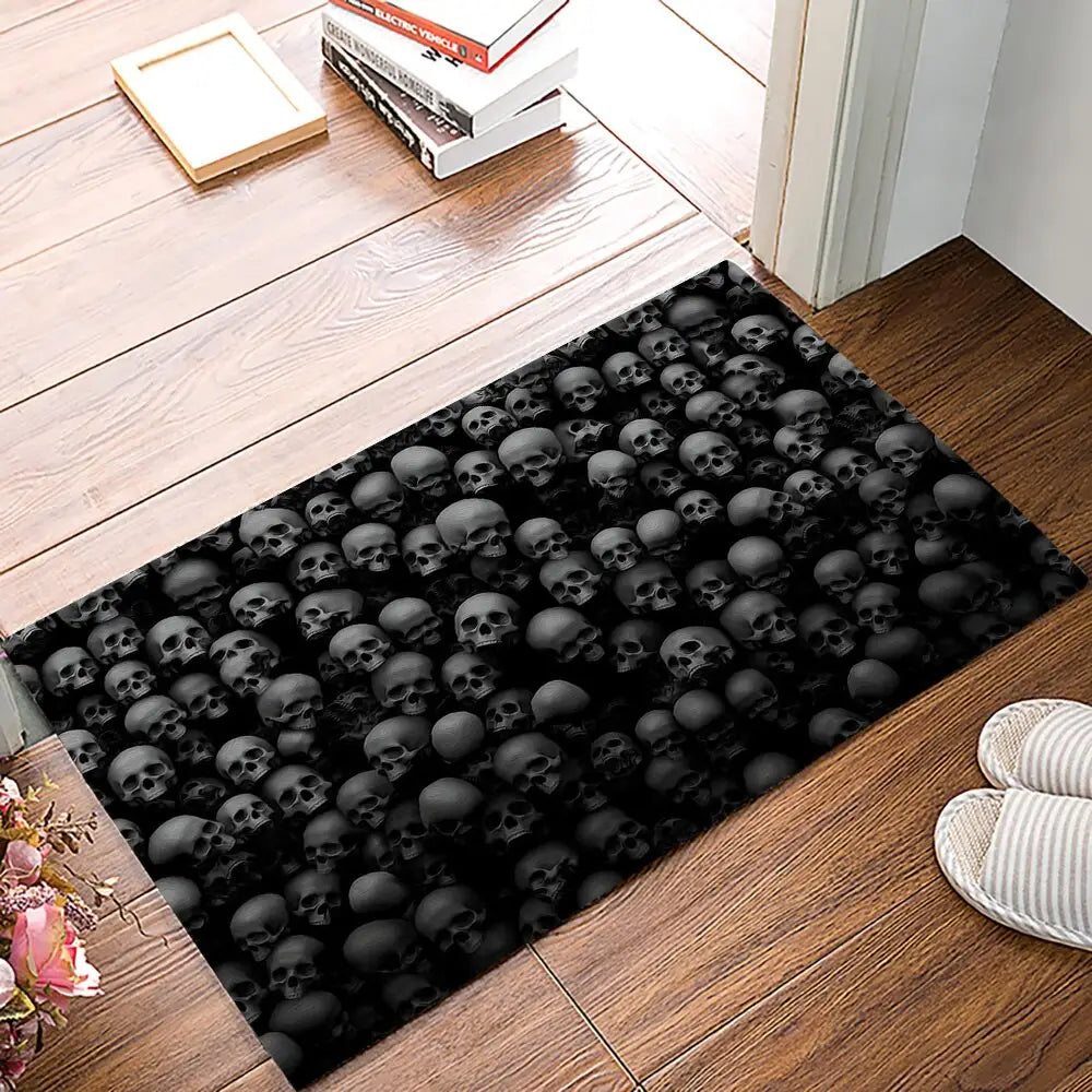 Skeleton Skull Welcome Door Entrance Rug