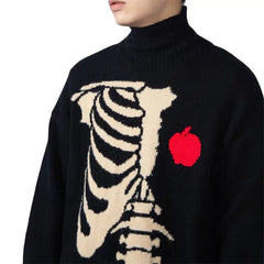 Skeleton Turtleneck Loose Sweater