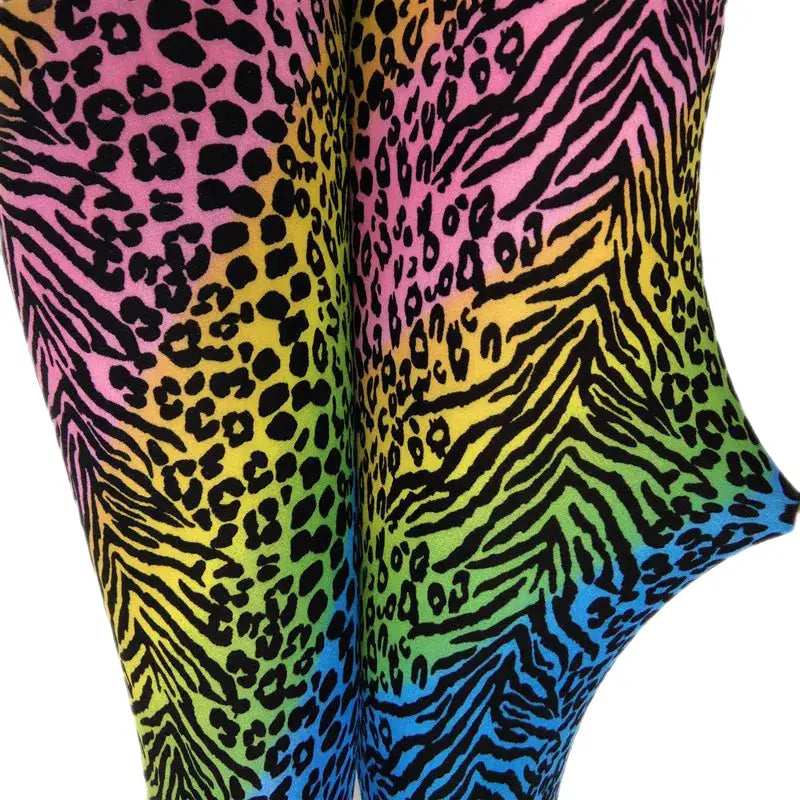 Skinny High Elastic Leopard Print Leggings - Jungle Color