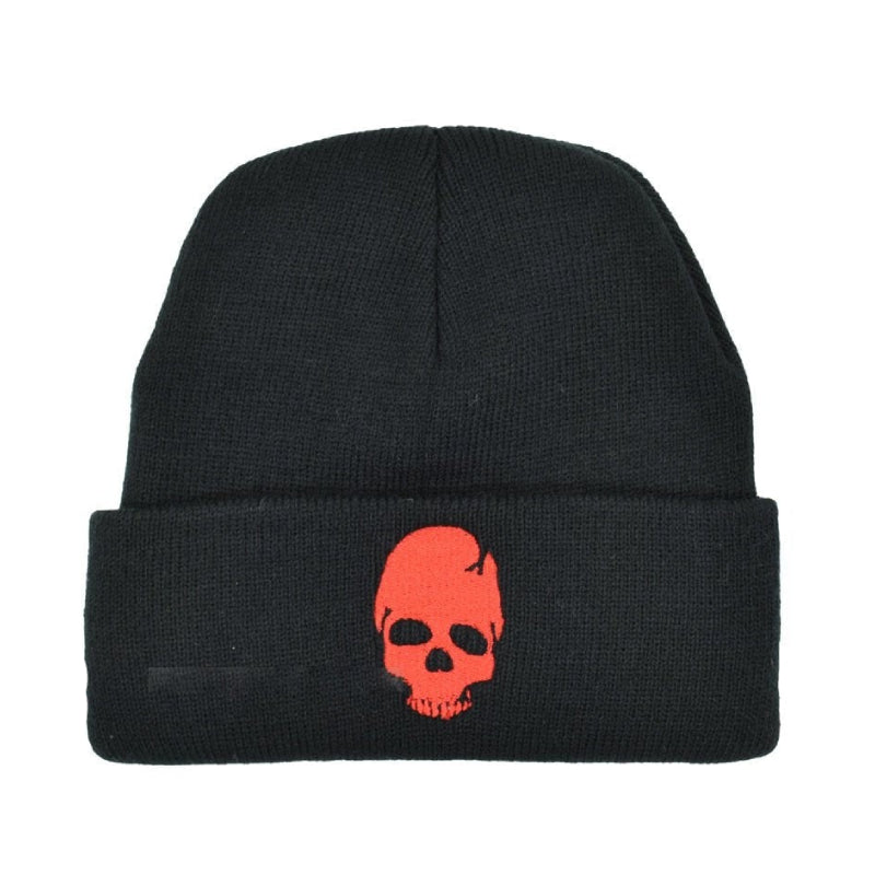 Skull Embroidered Knitted Beanie