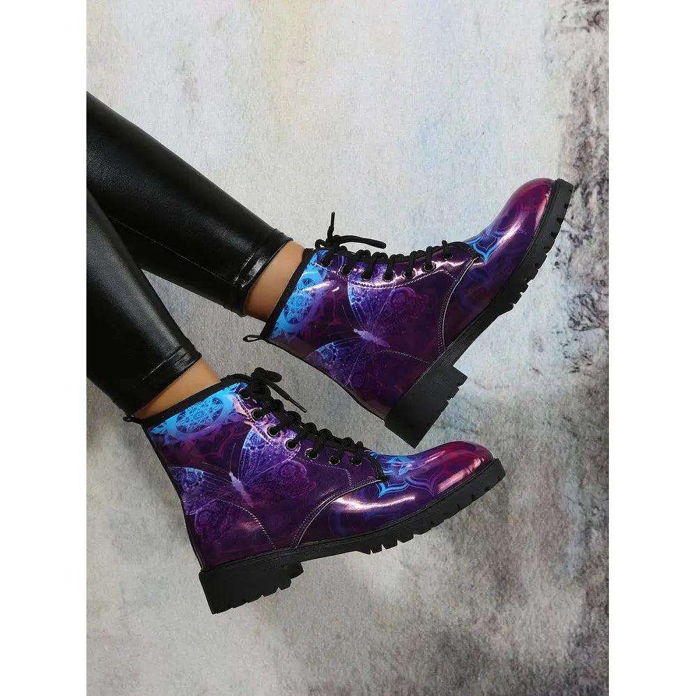 Skull Metallic Colors Short Boots Euro Size