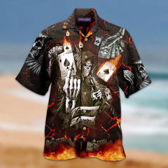 Skull playing card Game Over Loose Shirt