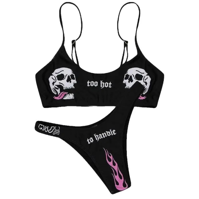 Skulls and Flames Bikini Set