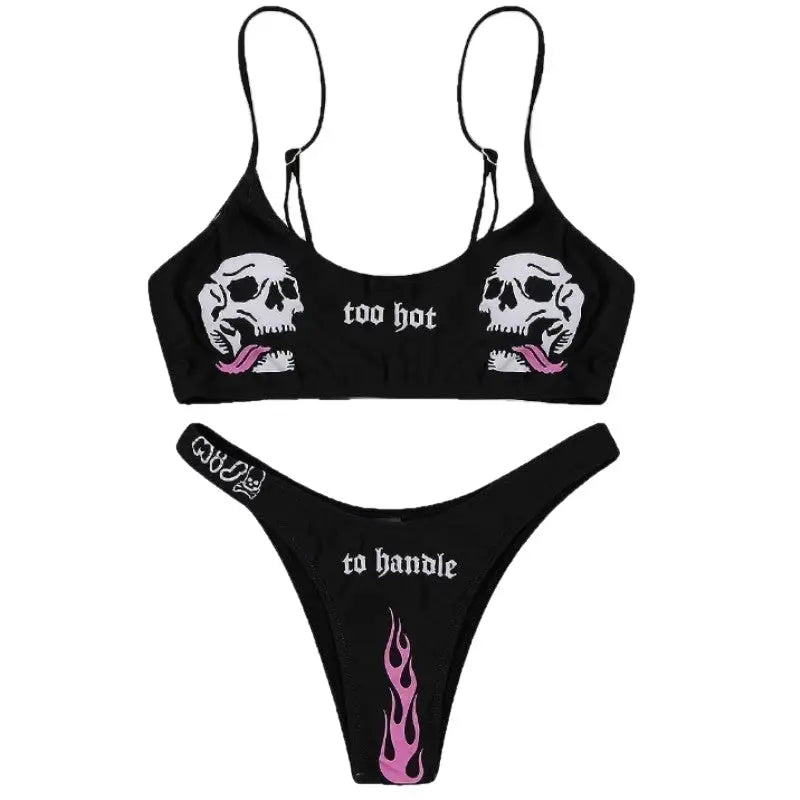 Skulls and Flames Bikini Set