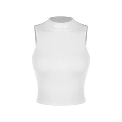 Sleeveless High Neck Crop Top