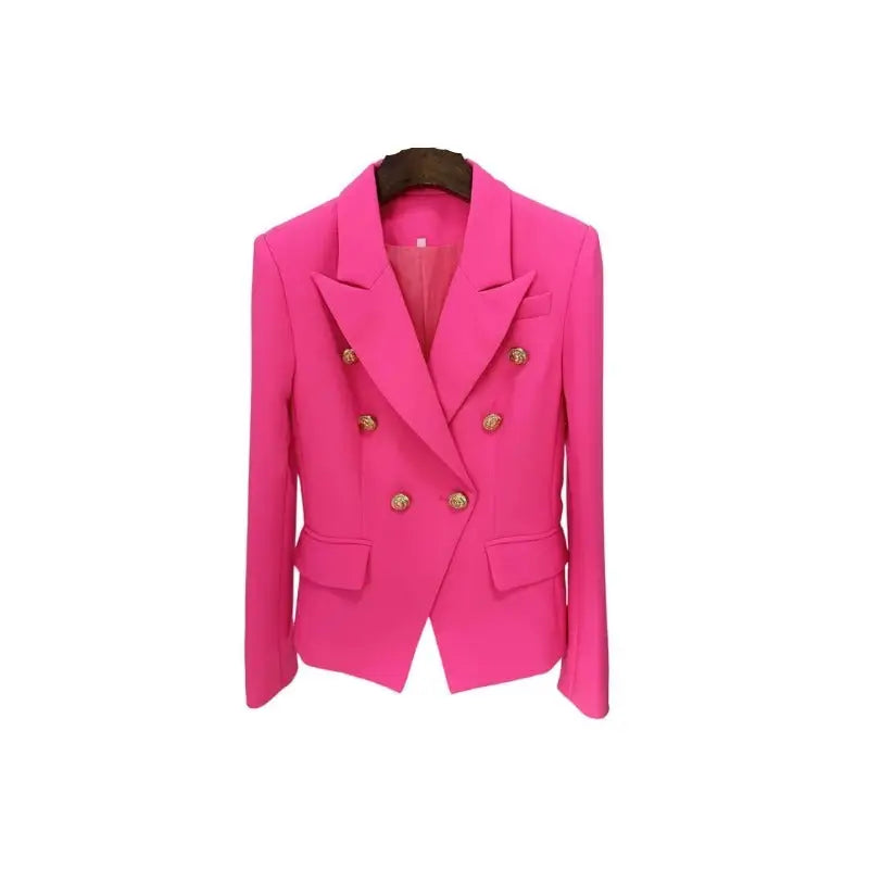 Slim Fit Double Breasted Blazer 32 Inches Sleeve Pink / S