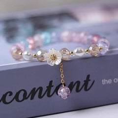 Small Flower Colorful Bracelet - Pink - White - Bracelets