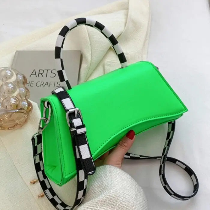 Small Shoulder and Hand With Thick Strap Bag - Green