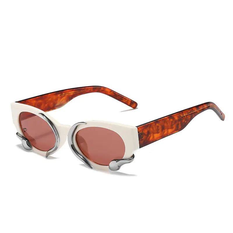 Small Snake Sunglasses - Red-White / One Size