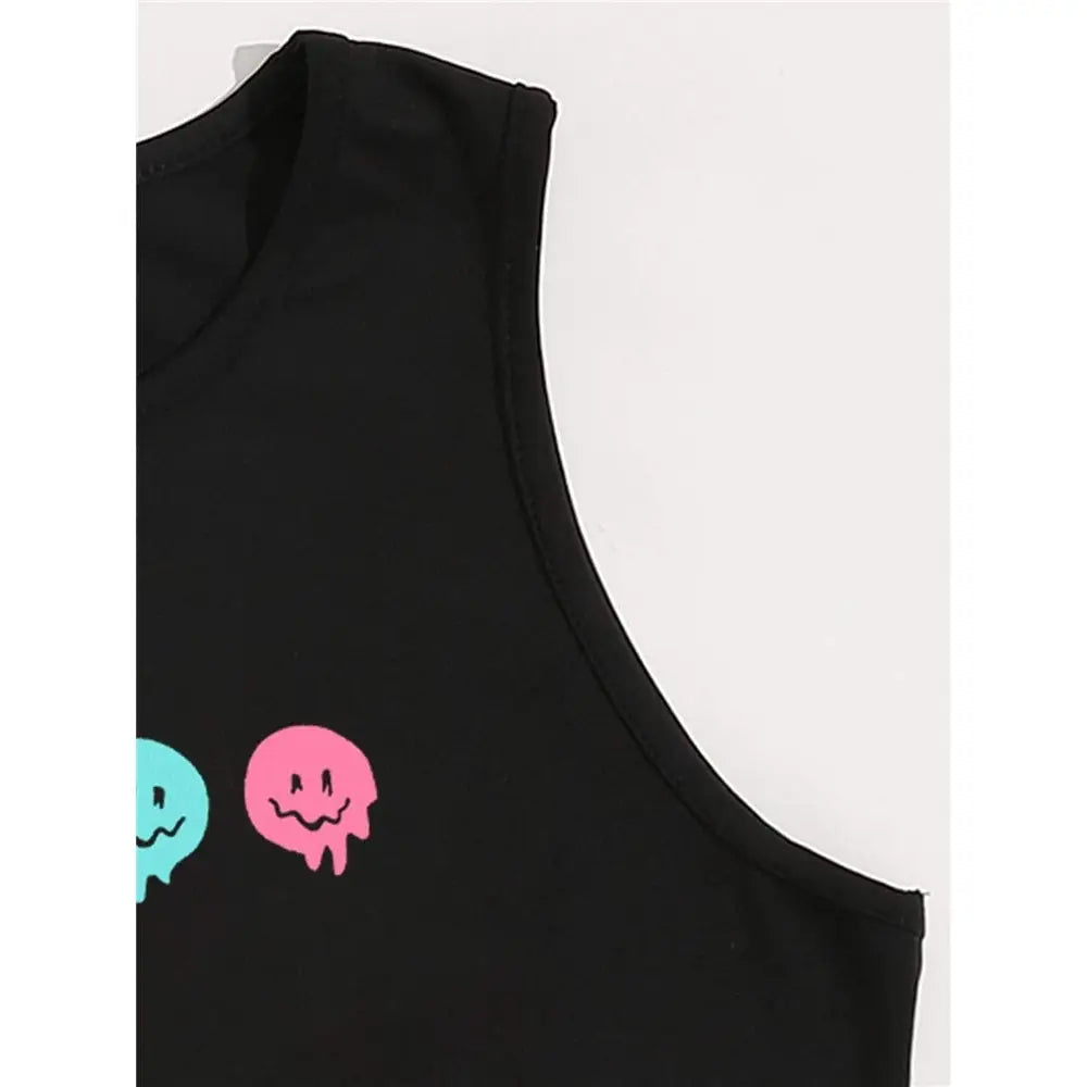 Smiley Cartoon Graphic Tank Top