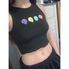 Smiley Cartoon Graphic Tank Top