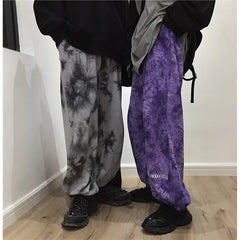 Smoke Pattern Loose Wide-leg Straight-leg Pants