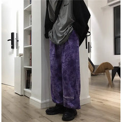 Smoke Pattern Loose Wide-leg Straight-leg Pants