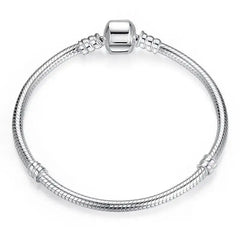 Snake Chain Bangle Silver Bracelet - 17 CM