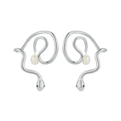 Snake Pearl Ear Cuff Earrings