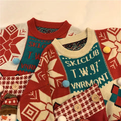 Snowman Christmas Long Thick Plus Oversize Sweater