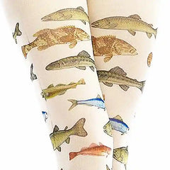 Soft and Heat-Resistant Stretchy Fish Print Tights - Multi