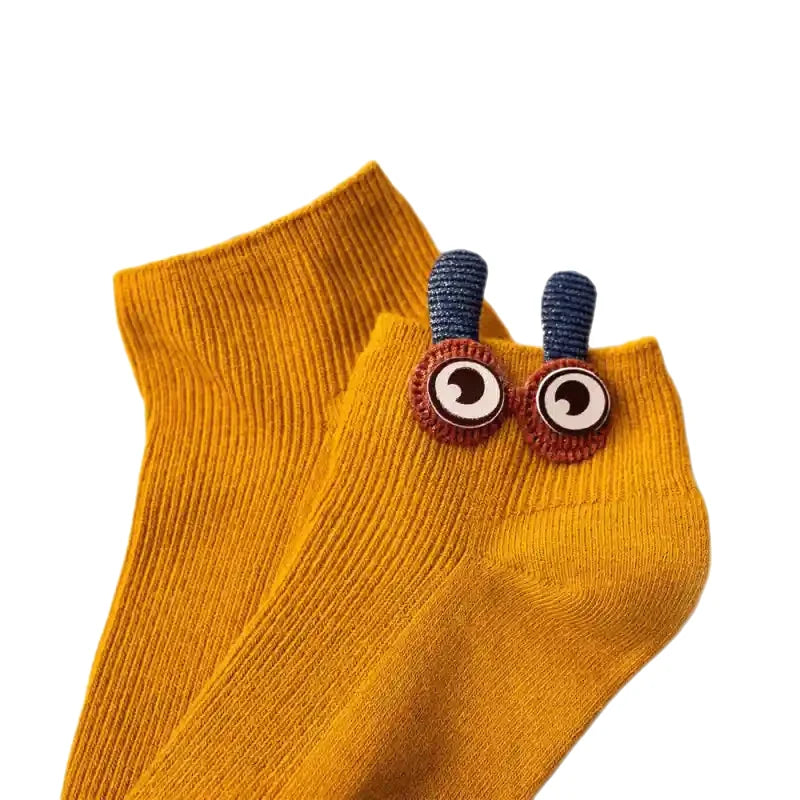 Soft Cotton Ankle Socks with Bunny Ears and 3D Eyes