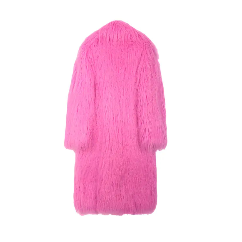 Soft Fluffy Thick Warm Lapel Runway Coat