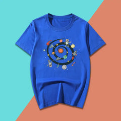 Solar System Cartoon T-shirt - Blue / XS - T-Shirt