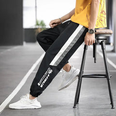 Solid Color 2 Stripes Loose Sweatpants