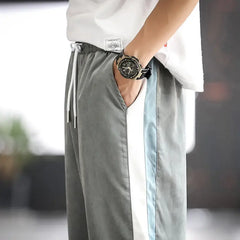 Solid Color 2 Stripes Loose Sweatpants