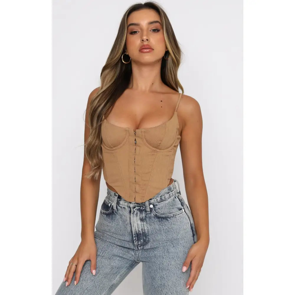 Solid Color Aesthetic Fashion Corset Auburn / S