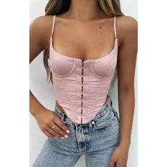Solid Color Aesthetic Fashion Corset Pink / S