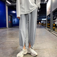 Solid Color Ankle Button Sweatpants