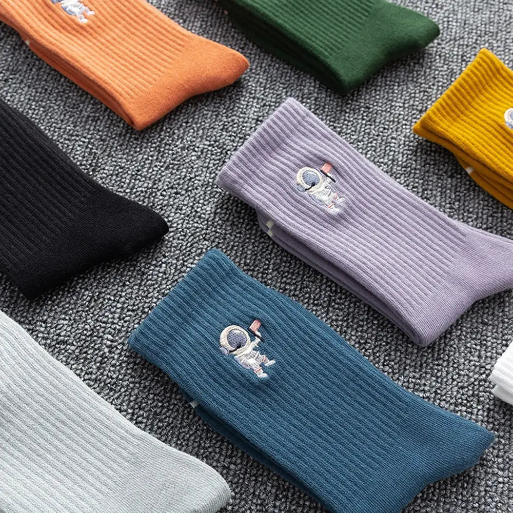 Solid Color Astronaut Socks