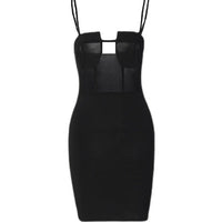Thumbnail for Solid Color Backless Package Hip Dress - Black / L