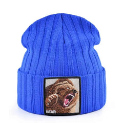 Solid Color Bear Knitted Beanies