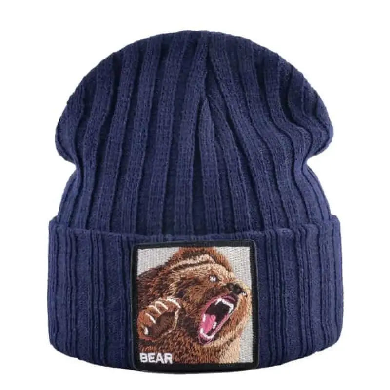 Solid Color Bear Knitted Beanies