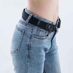 Solid Color Buckle-Free Elastic Waist Belt