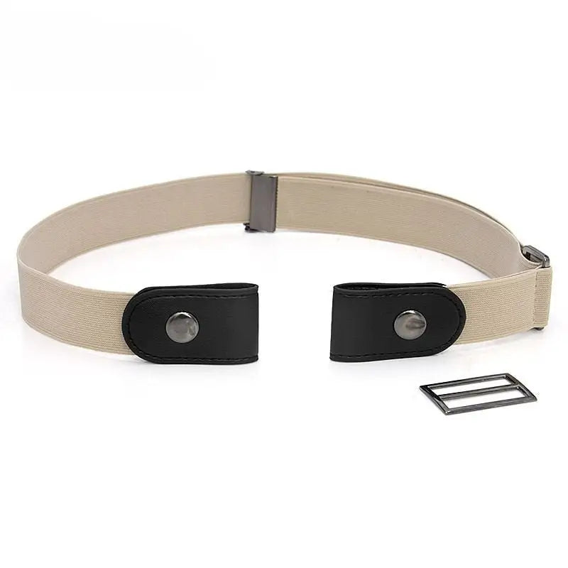 Solid Color Buckle-Free Elastic Waist Belt