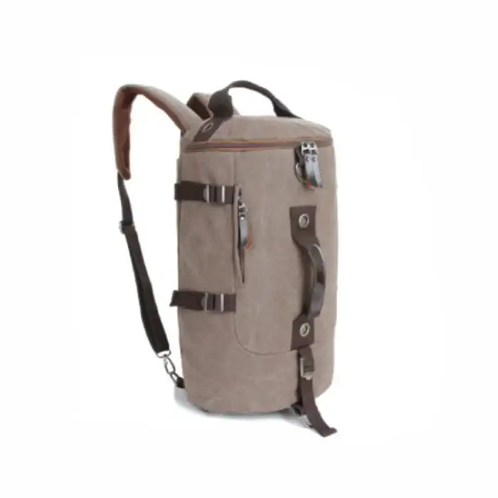 Solid Color Canvas Multi-function Backpack Travel