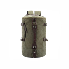 Solid Color Canvas Multi-function Backpack Travel - Army