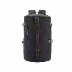 Solid Color Canvas Multi-function Backpack Travel - Black