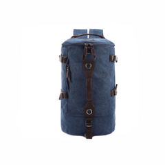 Solid Color Canvas Multi-function Backpack Travel - Blue /