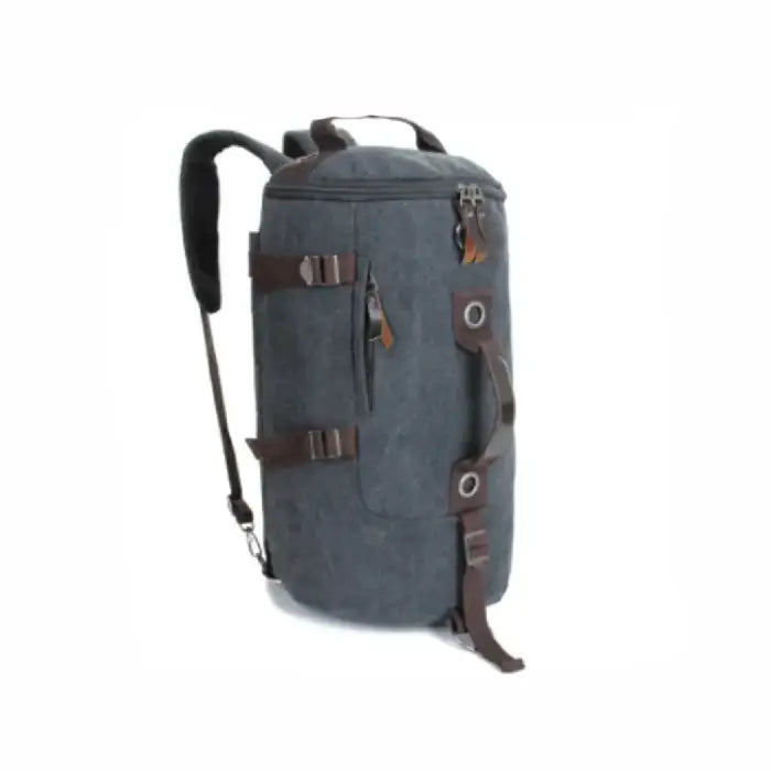 Solid Color Canvas Multi-function Backpack Travel - Gray